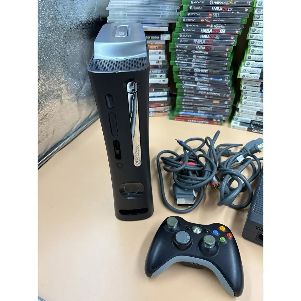 Grey Original Xbox 360 Fat Console 20GB HDD Bundle - Tested Working